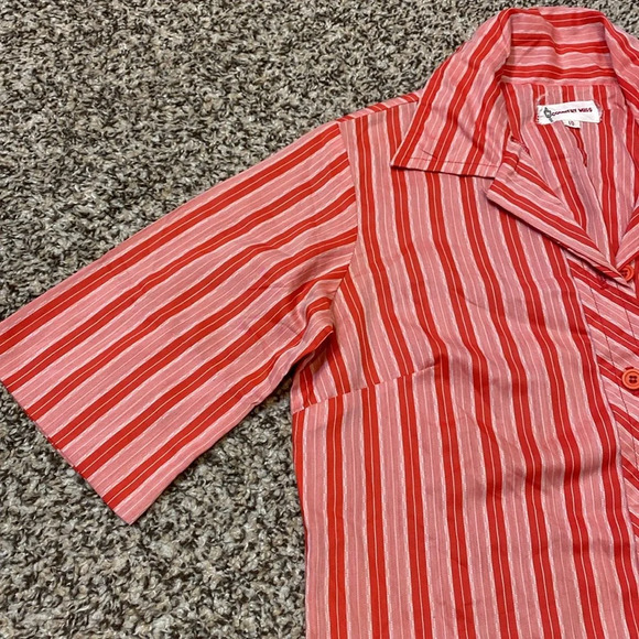 Vintage Country Miss Striped Button Down Collared Dress - Picture 5 of 7